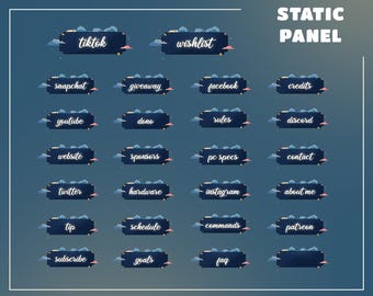 Moonlit Night Stream Panels – Pastel Vtuber Overlay (Digital Download)