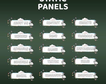 Bunny Meadow Animated Cute Lofi Stream Panel Overlay for Twitch, Cute Twitch Panels, Forest Stream Vtuber, Bunny Overlay, Butterfly Panels