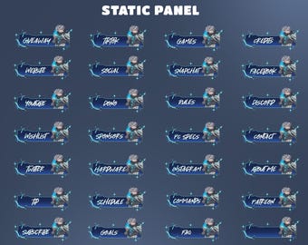 Ethereal Blue Flame Stream Panel Overlay for Streamers – Pastel Stream Panel,  Anime Boy Design, Blue Flame Aura, Star Panel, Magic Power