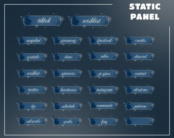 Winter Stream Panel Overlay – 20+ Pastel Twitch Panels (Digital Download)