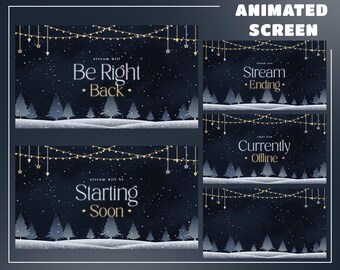 Winter Stream Overlay, Snowlight Night, Starry Forest, Cozy Night Stream Twitch, Dark Winter Night Animated, Cozy Forest Stream Vtuber