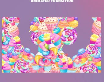 Candy Wonderland Stream Transition Overlay for Streamers Fully Animated, OBS Streamlab Setup Ready, Lavender Purple Theme, Soft Dreamy