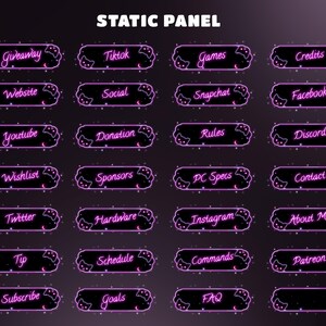 Neon Cat Stream Panel Overlay, Cozy Streamer, Glow Pulsing Rhythm, Professionally Styled, Glow Intensity Variation, Light Diffusion Effects