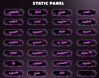 Neon Cat Stream Panel Overlay, Cozy Streamer, Glow Pulsing Rhythm, Professionally Styled, Glow Intensity Variation, Light Diffusion Effects