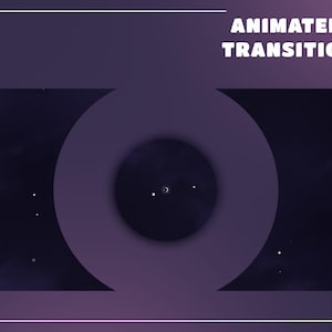 Transition animée du flux Starlight : design cosmique céleste (téléchargement numérique) - Entièrement animée, superposition Moon Star Twitch, Dark Vtuber