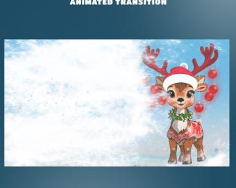 Christmas Reindeer Character Stream Transition Overlay for Streamers – Fully Animated, Reindeer Transition, Christmas And Winter Transition