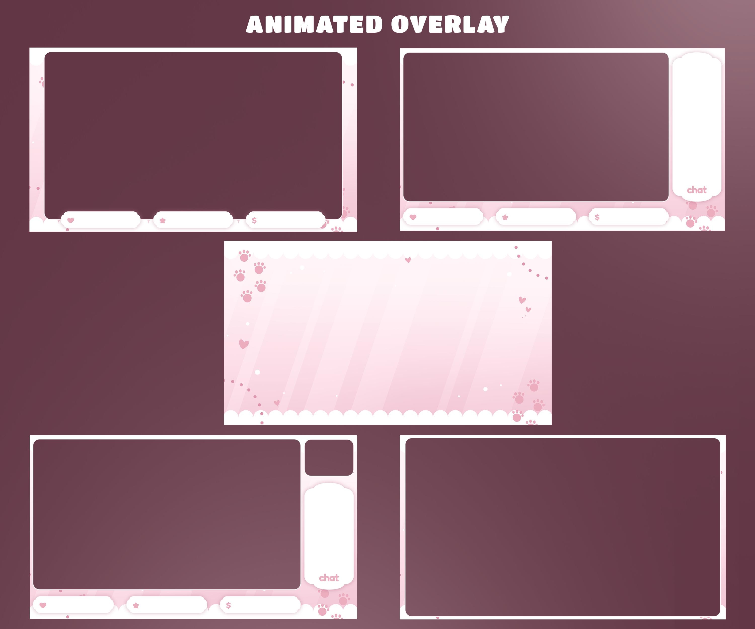 Sweet Paws Stream Overlay Bundle Vertical Overlay Fully Animated ...