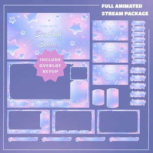 Star Glow Stream Overlay for Streamers – Fully Animated + Setup Included, Pastel Stars & Sparkles, Pastel Star Theme, Cute Twitch Aesthetic