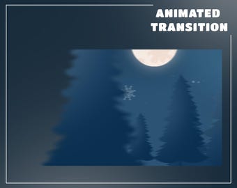 Winter Stream Transition,  Midnight Forest, Moonlight Vtuber, Moonlit Forest Animation Transition, Dreamy Winter ForestMotion Graphic Twitch