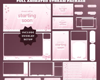Sweet Paws Stream Overlay Bundle Vertical Overlay Fully Animated, Stream Schedule, TikTok Overlay, Pink Pastel Overlay, Paw Print Stream