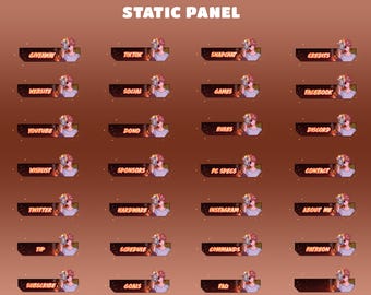 Fire Mask Animated Cute Lofi Stream Panel Overlay for Twitch, Anime Boy Mask Panels, Fire Theme Design, Dark Anime Art, Red And Black Panel