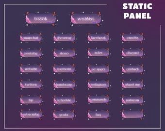 Butterfly Sky Stream Panel Overlay for Streamers – Pastel Stream Panel, Purple Pink Panels, Dreamy Panel, Butterfly Twitch, Aesthetic Vtuber