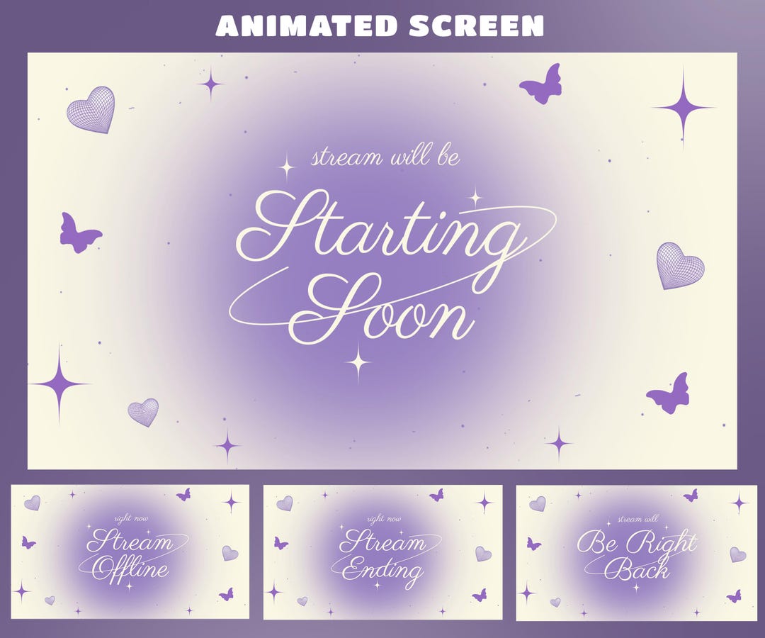 Stream Screen Butters Butterfly Bliss Stream Screen Overlay for Streamers – Fully Animated ...