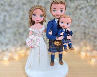 Personalized Wedding Cake Topper - Scottish Bride and Groom Wedding - Etsy