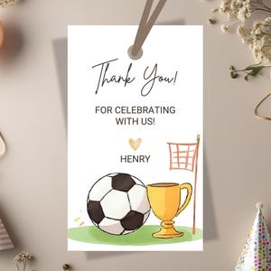 Editable Soccer Thank You Tag For Birthday  - Printable  Football Party Favor Tag For Sports Lover - Instant Download
