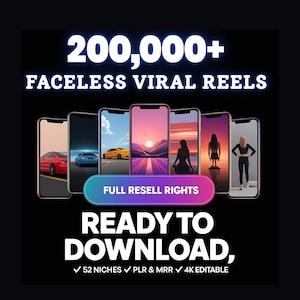 Faceless video Reels Bundle, Viral Reels, Faceless Reels Bundle, aesthetic video, luxury reels, Viral hooks, aesthetic reels, Reels