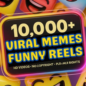 10,000+ Viral Memes Reels Funny Videos Viral Pack, VIRAL MEME BUNDLE Memes + Hooks Reels for Instagram TikTok and YouTube Shorts Funny Reels