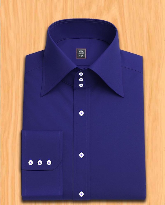 royal blue dress shirt mens Men's Basic Solid Color Button Up (Royal Blue) / Large/16-16.5 Neck/34-35 Sleeve Dress it up with the classic button up shirt Mens Long Sleeves French Cuff