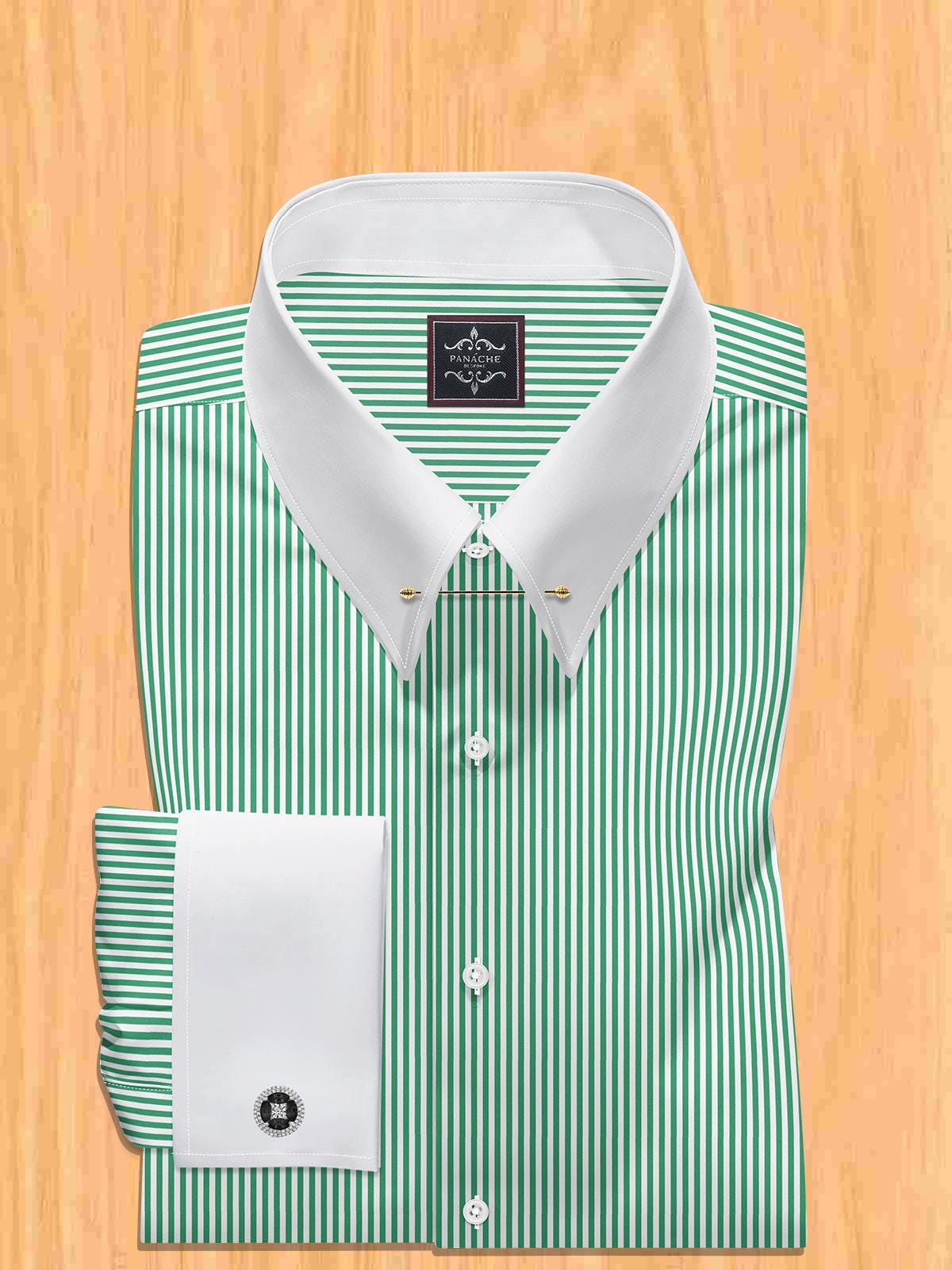 Green Stripe Shirt Cotton - Etsy