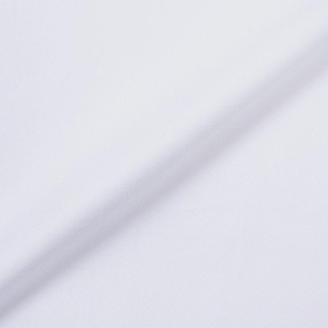 May include: Close-up of white fabric with a diagonal fold. The fabric has a subtle ribbed texture, creating a play of light and shadow across its surface. The material appears to be smooth and tightly woven.