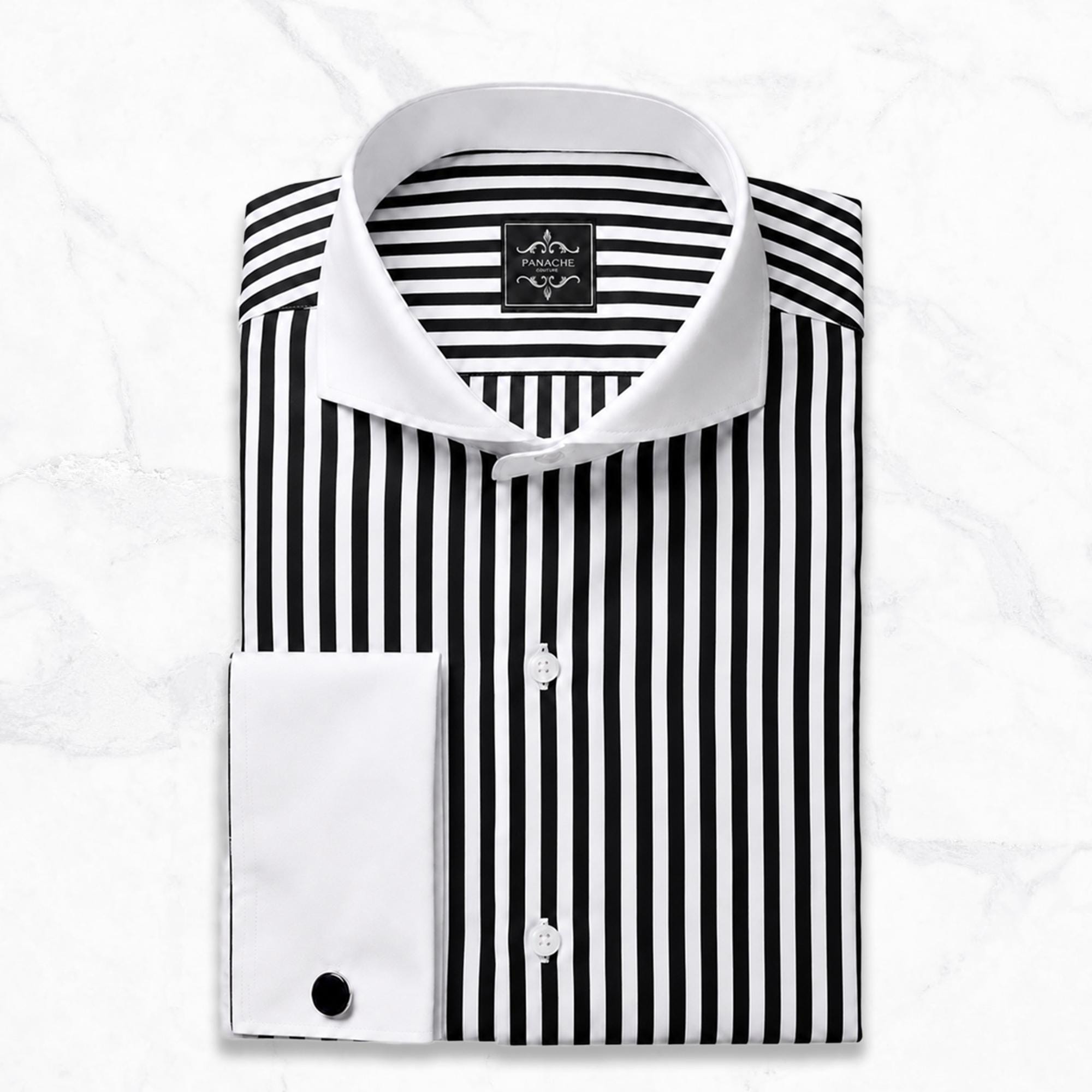 Black and White Dress Shirt Mens