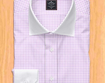 Egara Skinny Fit Spread Collar Tile Dress Shirt 15.5x34/35 | Burgundy Check  - Etsy