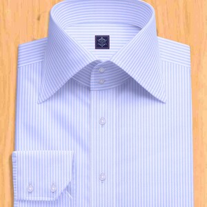 Ljusblå randig skjorta: Pima Cotton Royal Oxford, Slim Fit