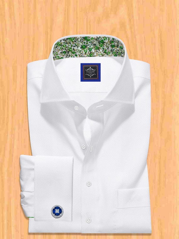 designer french cuff dress shirts Royal Oxford White French Cuff Dress Shirt – Panache Bespoke