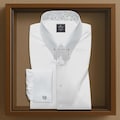 Men's White Egyptian Cotton Pin Collar French Cuff Dress Shirt