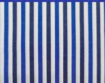 Blue Navy Stripe 100% Cotton Fabric, Classic Shirt Fabric