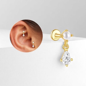Dainty Tragus Piercing • Lightweight & Hypoallergenic • Compatible with Rook, Helix, Lobe • Sleek, Subtle Look • Premium Cartilage Jewelry