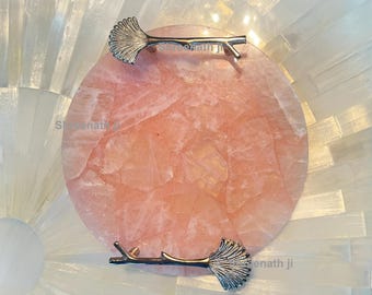 vassoio in quarzo rosa
