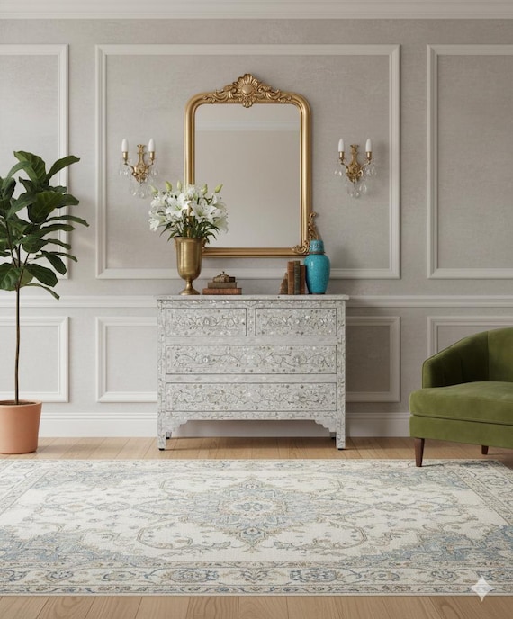 Mother of Pearl Inlay Chest of 4 Drawers  Floral Bedroom Dresser, Luxury  Handmade Entryway - Etsy Israel