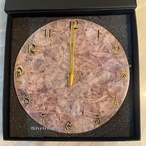 Rose Quartz Wall Clock - Gemstone Occasional Gifts Wall Decorative