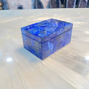 Blue Lapis Lazuli Jewelry Box: Handmade Stone Keepsake