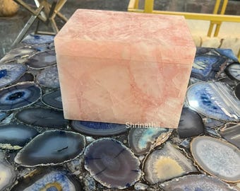 Rose Quartz Jewelry Storage Box –  Gemstone Decor Gift