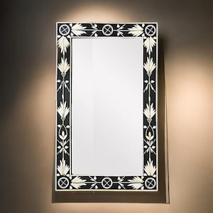 Luxury Bone Inlay Mirror – Handmade Wall Mirror Frame | Living Room & Bathroom Décor