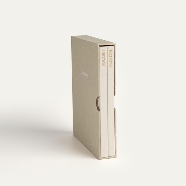 His & Hers Ivory Wedding Vow Books