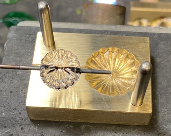 Rüschen Duo - Ohrring Größe 16 mm, Brennweite 22 mm