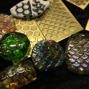 Texture Plate Trio - Scales - Honeycomb - Aztec Maze - For Hot Glass and Clays