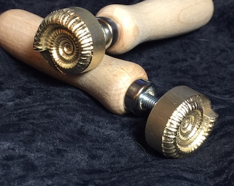 Ammonite Stamp for Lampworkers.  1 inch 25mm push Stamp to avail an internal image in transparent glass