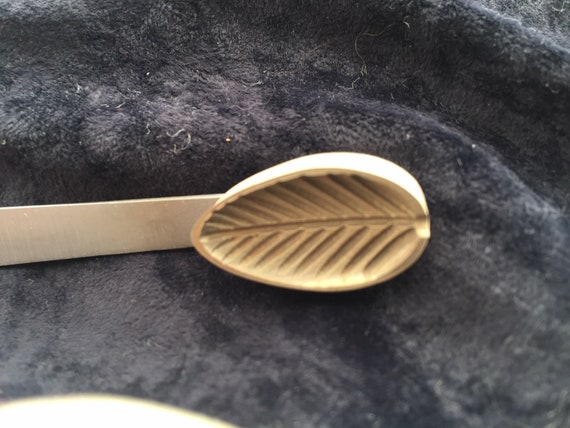 Head Pin Sculptural Mini Leaf Masher Brass and Stainless Steel 