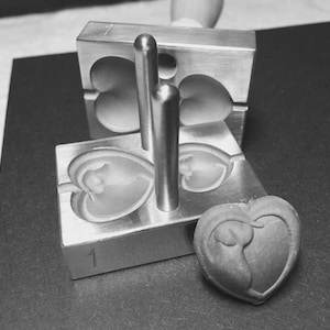 Puppy Dog Heart Duo - Lampwork Press for Art Glass and Polymer Clays