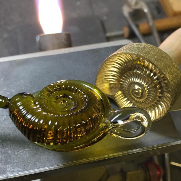 Ammonite Stamp 38mm wide for pendant creation