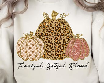 Leopard Pumpkin Ghost PNG: Preppy Halloween Faux Glitter Brushstroke (Digital Download)