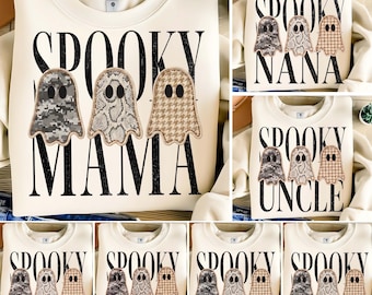 Spooky Mama PNG, Halloween Ghost Family, mama png designs, Trendy Fall Sublimation PNG, Nana Grandma Gigi Dad Brother Uncle graphic
