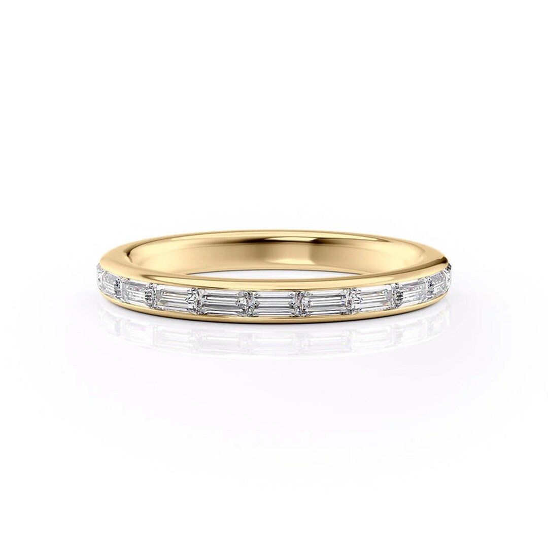 0.50 CT Lab Grown Diamond Baguette Wedding Band 14k Gold Channel Set ...