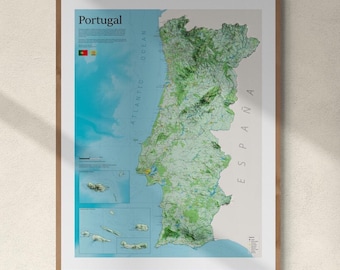 Portugal Topographic Map - High Resolution