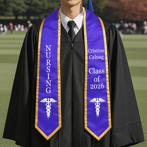 Custom Nursing Graduation Stole: Personalized Class of 2025 Sash