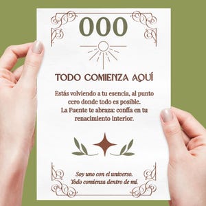 Set de 10 cartas imprimibles de números angelicales (000, 111.. 999) – Afirmaciones espirituales y mensajes canalizados | Descarga PNG retro